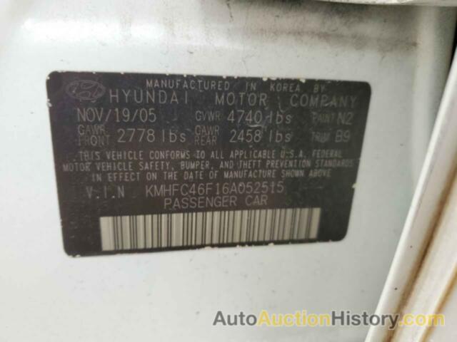 HYUNDAI AZERA SE, KMHFC46F16A052515