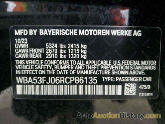 BMW 5 SERIES XI, WBA53FJ06RCP86135