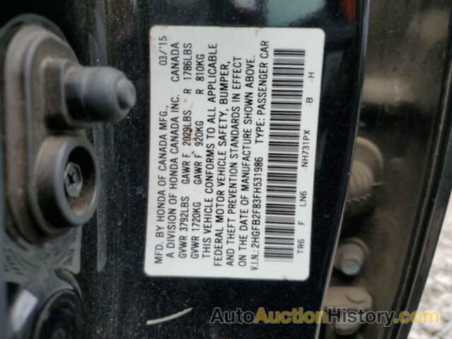 HONDA CIVIC EX, 2HGFB2F83FH531986