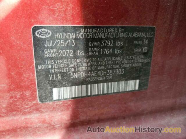 HYUNDAI ELANTRA GLS, 5NPDH4AE4DH387303