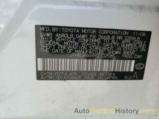 LEXUS ES350 350, JTHBJ46G492302585