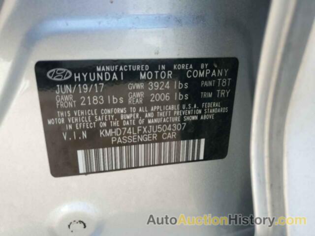 HYUNDAI ELANTRA SE, KMHD74LFXJU504307