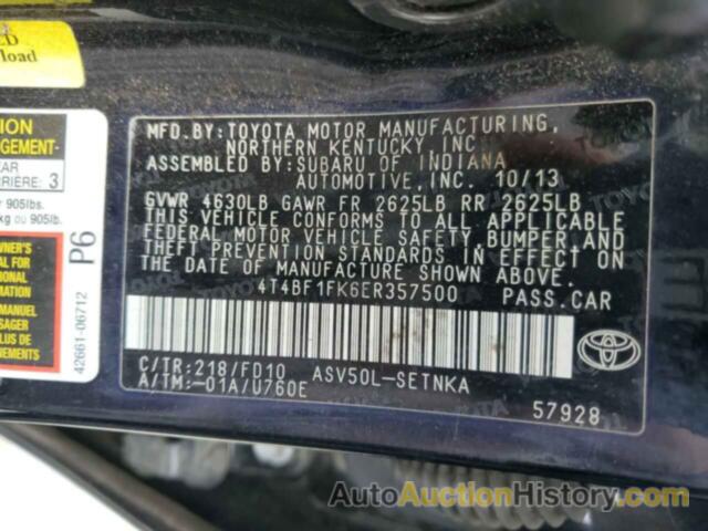 TOYOTA CAMRY L, 4T4BF1FK6ER357500