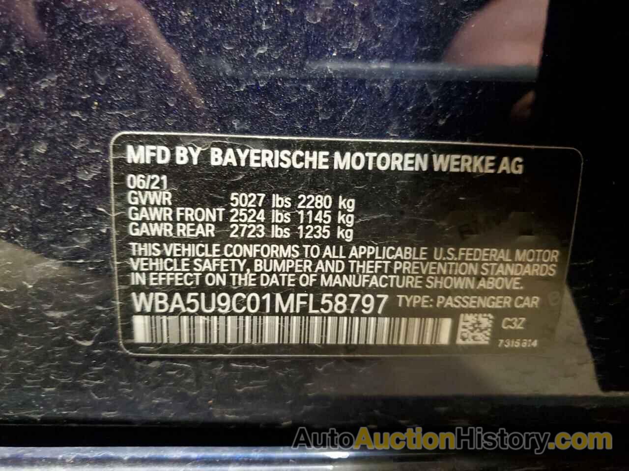 BMW M3, WBA5U9C01MFL58797