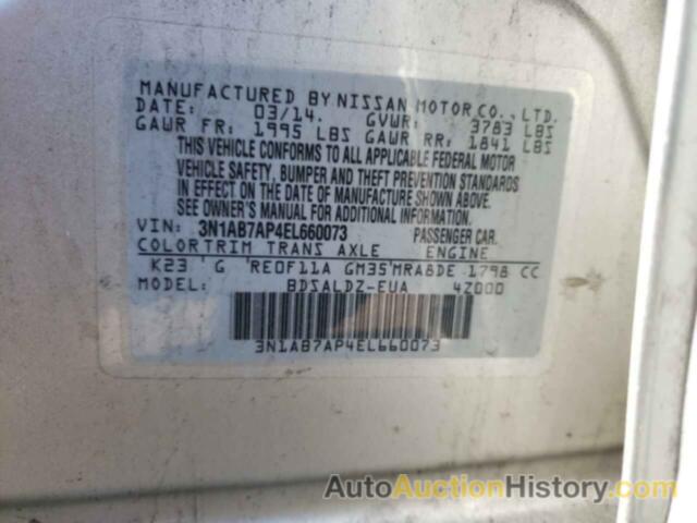 NISSAN SENTRA S, 3N1AB7AP4EL660073