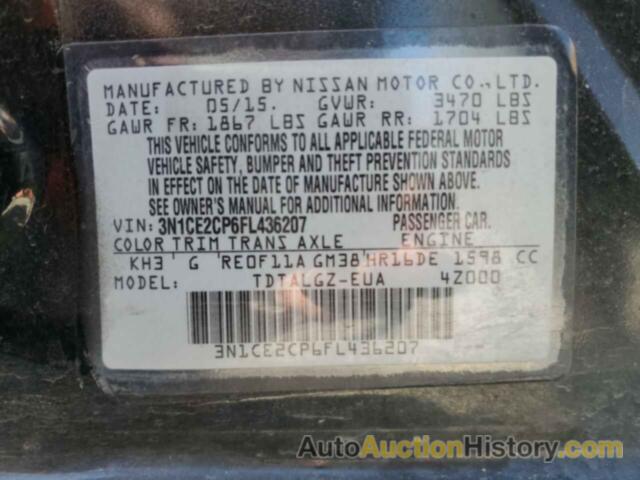 NISSAN VERSA S, 3N1CE2CP6FL436207