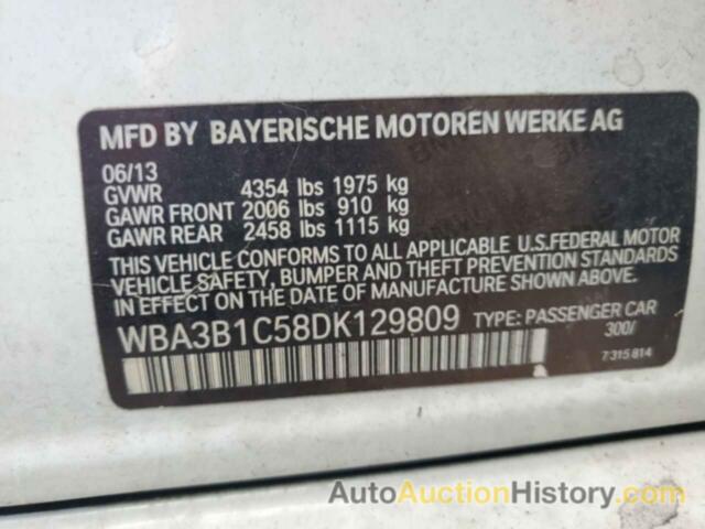 BMW 3 SERIES I, WBA3B1C58DK129809