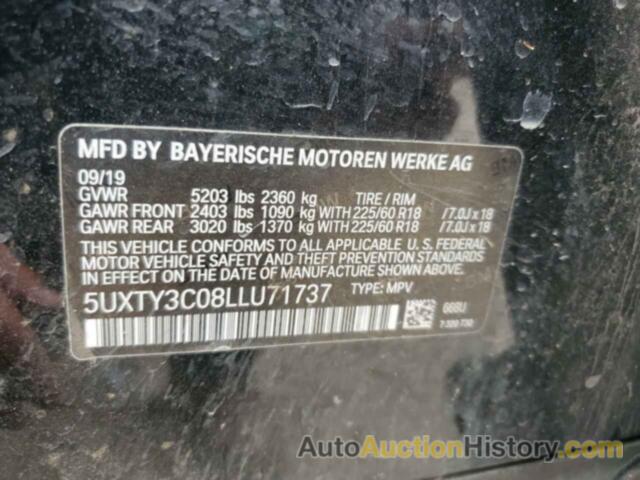 BMW X3 SDRIVE30I, 5UXTY3C08LLU71737