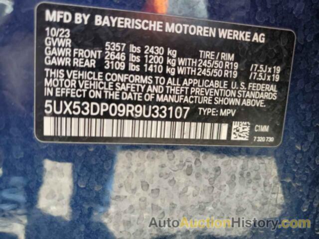 BMW X3 XDRIVE30I, 5UX53DP09R9U33107