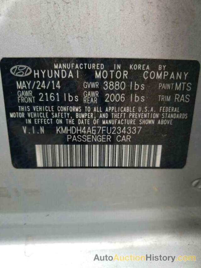 HYUNDAI ELANTRA SE, KMHDH4AE7FU234337