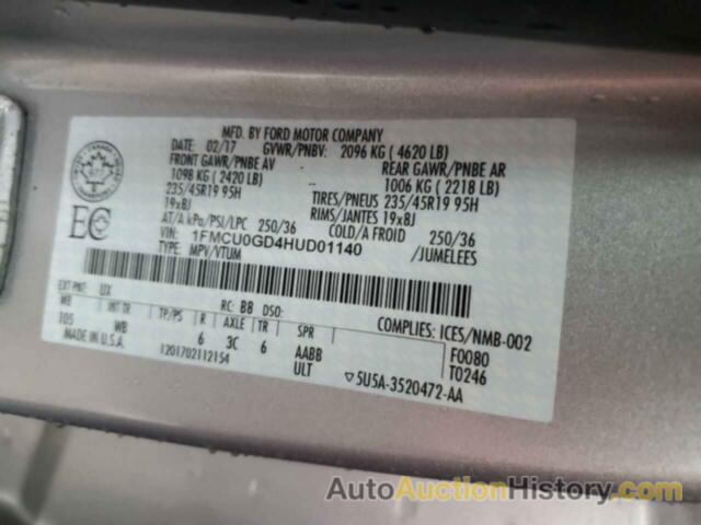 FORD ESCAPE SE, 1FMCU0GD4HUD01140