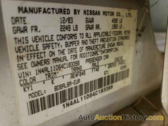 NISSAN ALTIMA BASE, 1N4AL11D64C183398