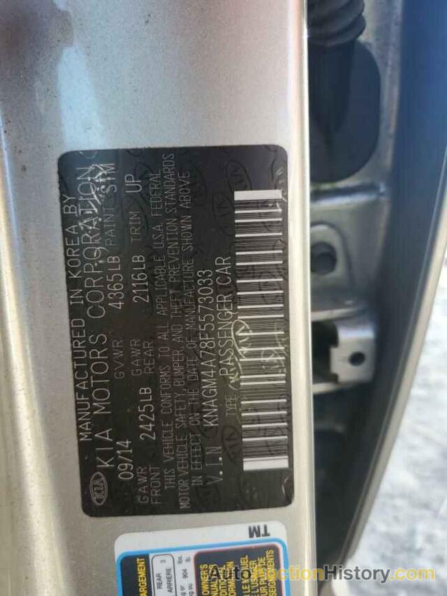 KIA OPTIMA LX, KNAGM4A78F5573033