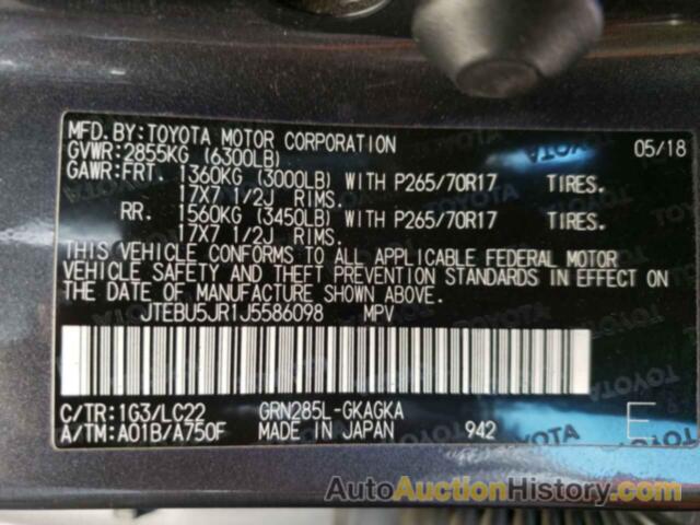 TOYOTA 4RUNNER SR5/SR5 PREMIUM, JTEBU5JR1J5586098