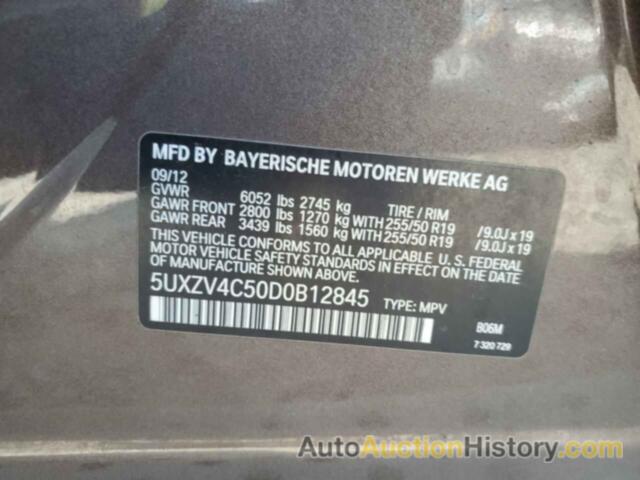 BMW X5 XDRIVE35I, 5UXZV4C50D0B12845