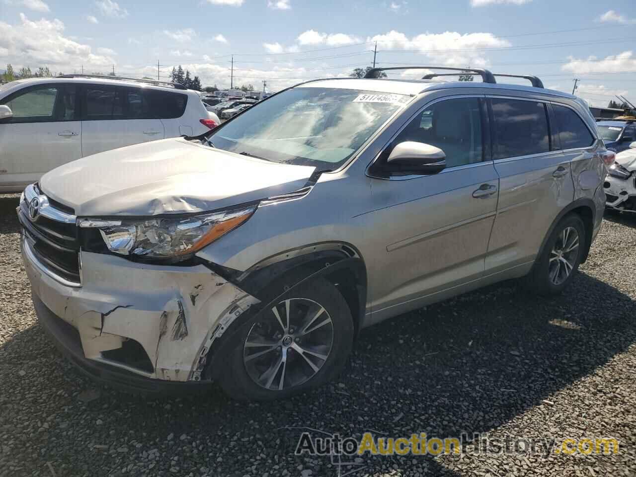 2016 TOYOTA HIGHLANDER XLE, 5TDJKRFH8GS230084