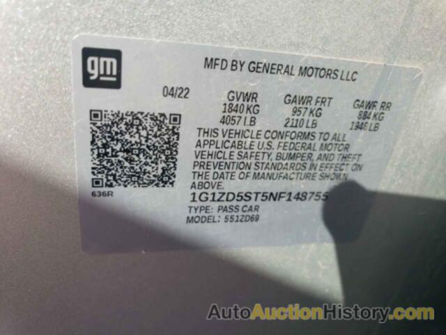 CHEVROLET MALIBU LT, 1G1ZD5ST5NF148755