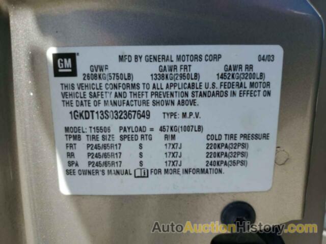 GMC ENVOY, 1GKDT13S032367649