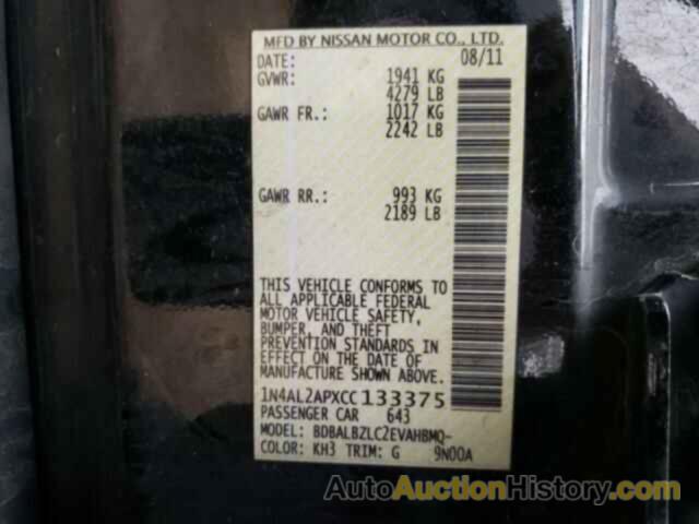 NISSAN ALTIMA BASE, 1N4AL2APXCC133375