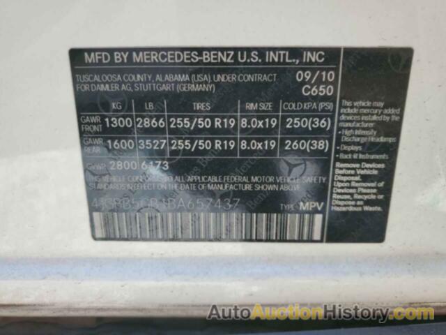 MERCEDES-BENZ M-CLASS 350, 4JGBB5GB1BA657437