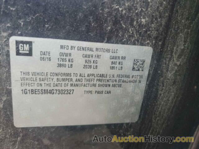 CHEVROLET CRUZE LT, 1G1BE5SM4G7302327