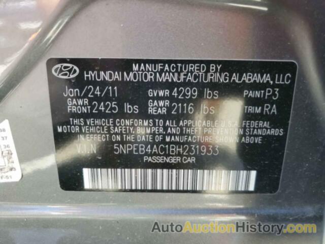 HYUNDAI SONATA GLS, 5NPEB4AC1BH231933