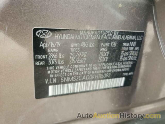 HYUNDAI SANTA FE SE, 5NMS2CAD0KH115092