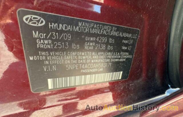 HYUNDAI SONATA GLS, 5NPET4AC0AH583171