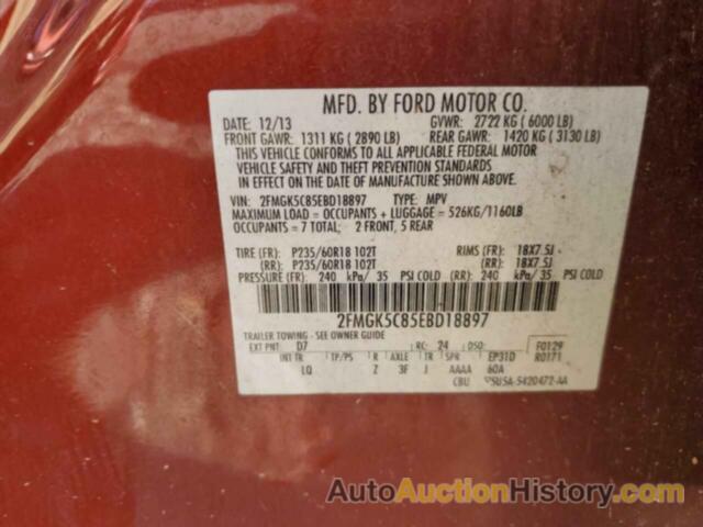 FORD FLEX SEL, 2FMGK5C85EBD18897