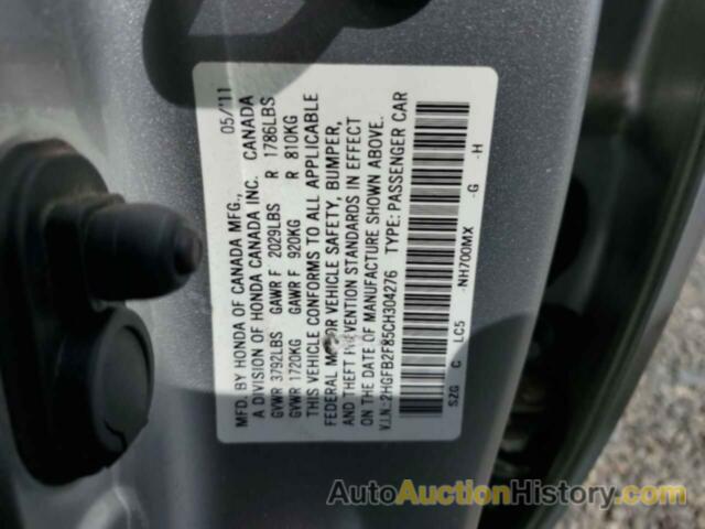 HONDA CIVIC EX, 2HGFB2F85CH304276