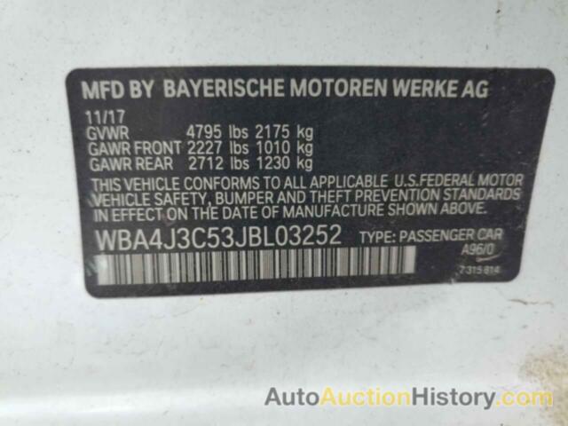 BMW 4 SERIES GRAN COUPE, WBA4J3C53JBL03252