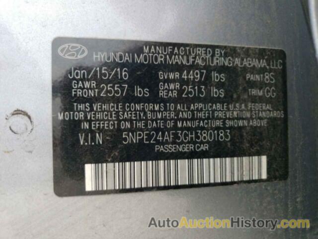 HYUNDAI SONATA SE, 5NPE24AF3GH380183