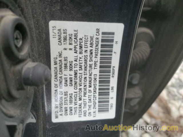 HONDA CIVIC LX, 2HGFC2F5XGH510413