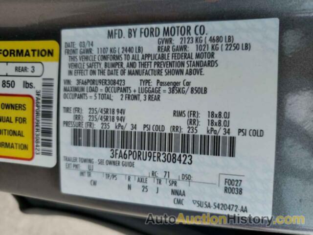 FORD FUSION TITANIUM HEV, 3FA6P0RU9ER308423