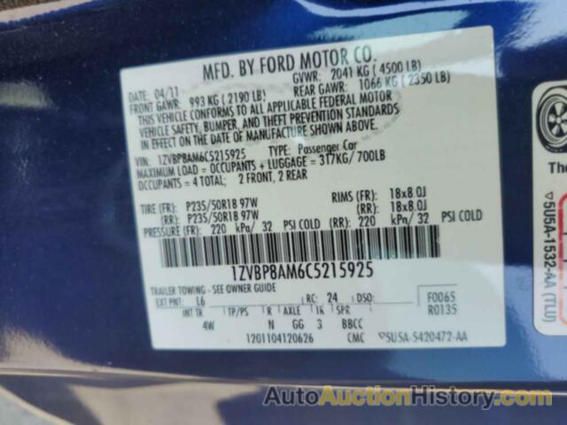 FORD ALL Models, 1ZVBP8AM6C5215925
