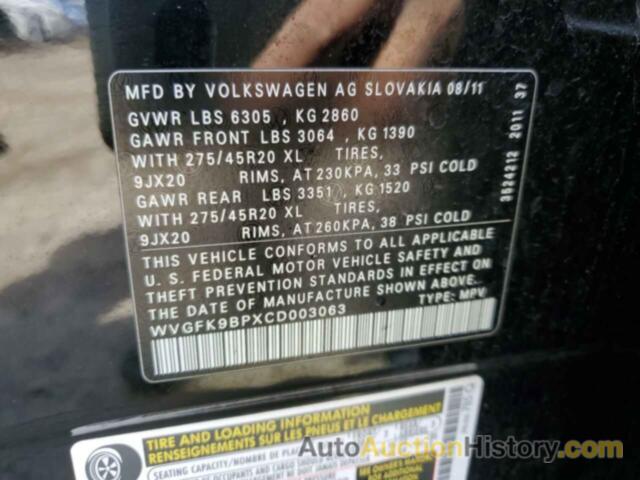VOLKSWAGEN TOUAREG V6 TDI, WVGFK9BPXCD003063