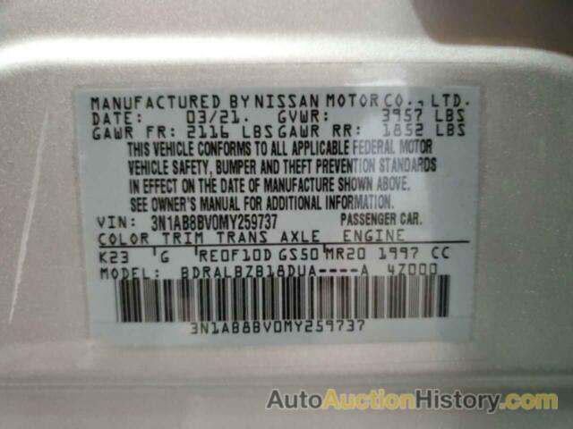 NISSAN SENTRA S, 3N1AB8BV0MY259737