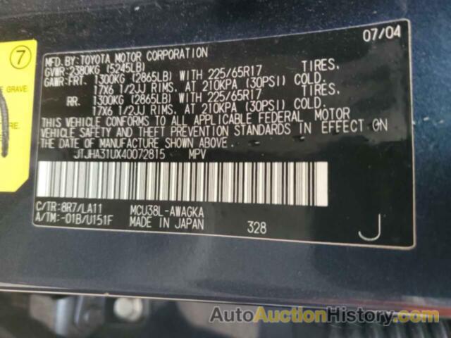 LEXUS RX330 330, JTJHA31UX40072815