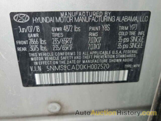 HYUNDAI SANTA FE SE, 5NMS2CAD0KH002520