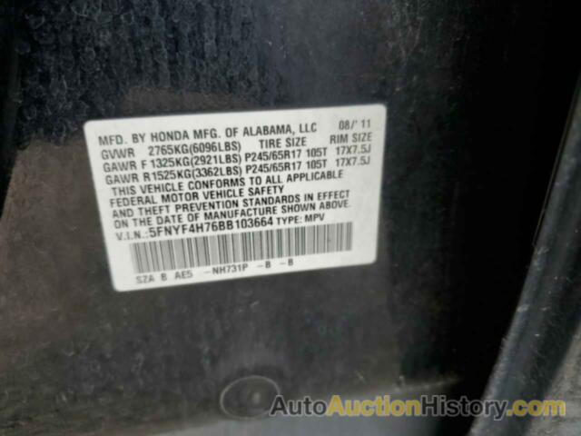 HONDA PILOT EXLN, 5FNYF4H76BB103664