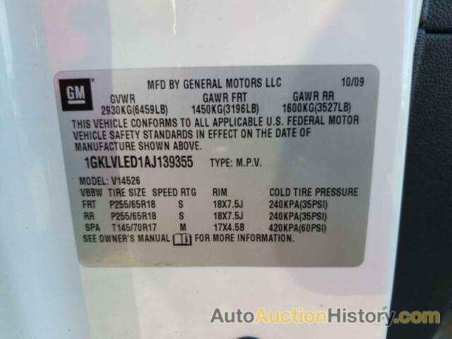 GMC ACADIA SLE, 1GKLVLED1AJ139355