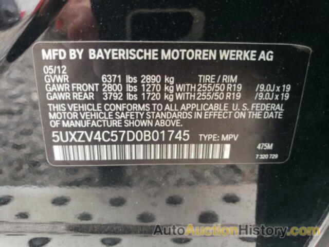 BMW X5 XDRIVE35I, 5UXZV4C57D0B01745