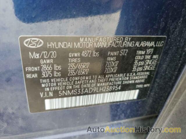 HYUNDAI SANTA FE SEL, 5NMS33AD9LH238954