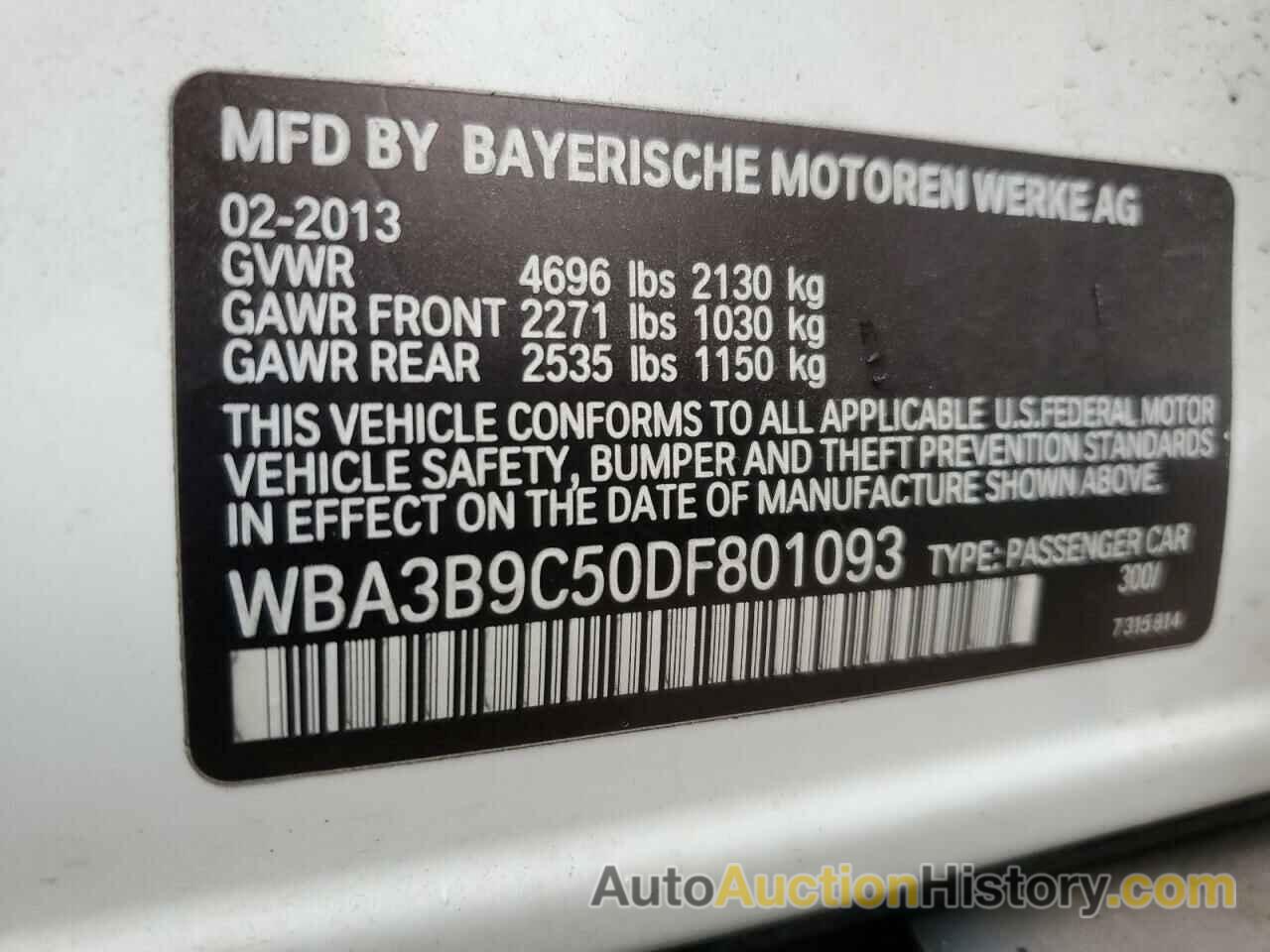 BMW 3 SERIES XI, WBA3B9C50DF801093