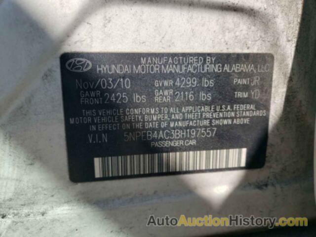 HYUNDAI SONATA GLS, 5NPEB4AC3BH197557