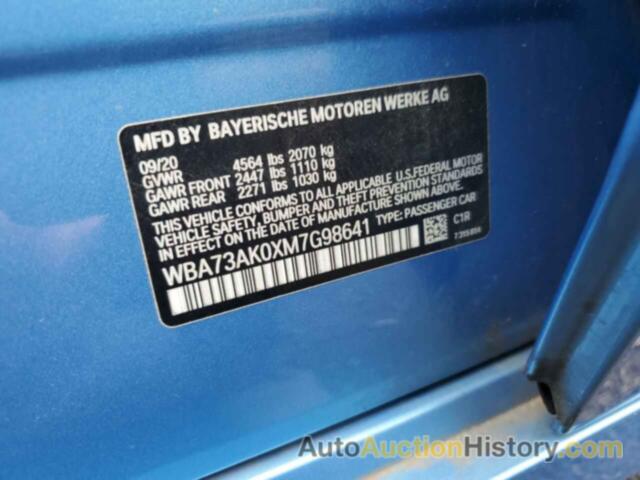 BMW 2 SERIES, WBA73AK0XM7G98641