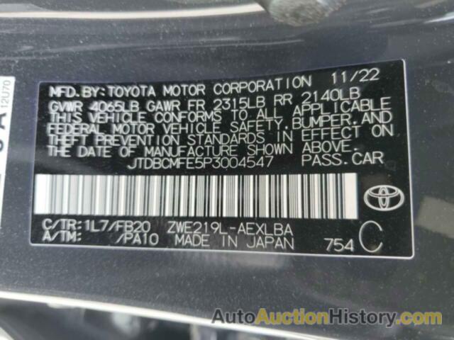 TOYOTA COROLLA LE, JTDBCMFE5P3004547