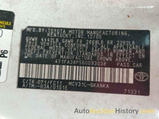 TOYOTA CAMRY SOLA SE, 4T1FA38P56U093038