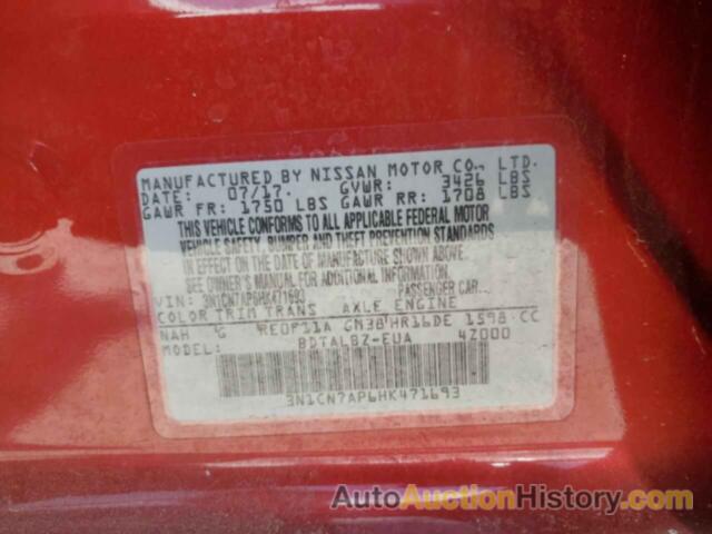 NISSAN VERSA S, 3N1CN7AP6HK471693