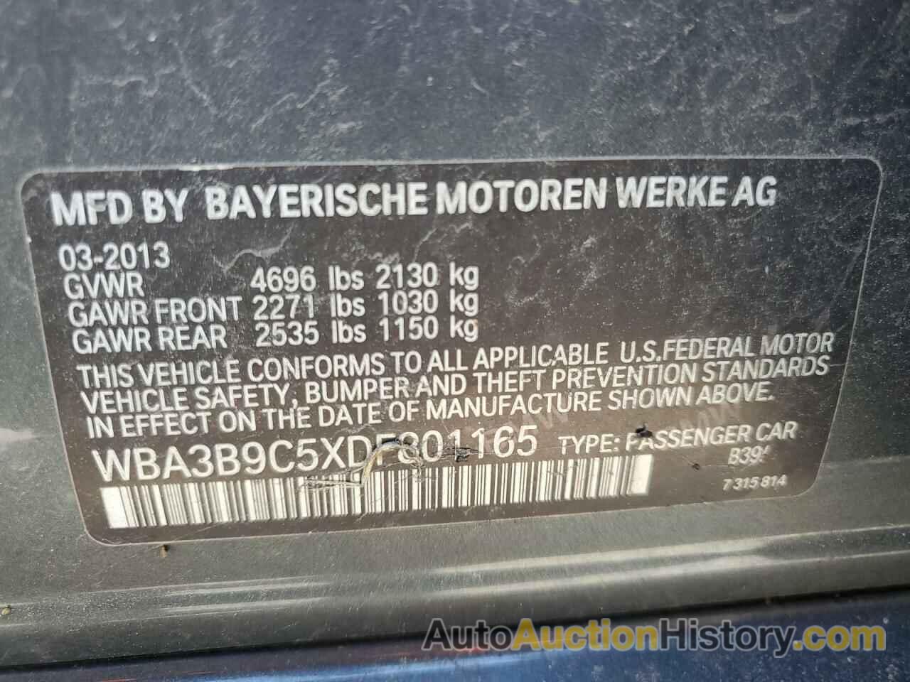 BMW 3 SERIES XI, WBA3B9C5XDF801165